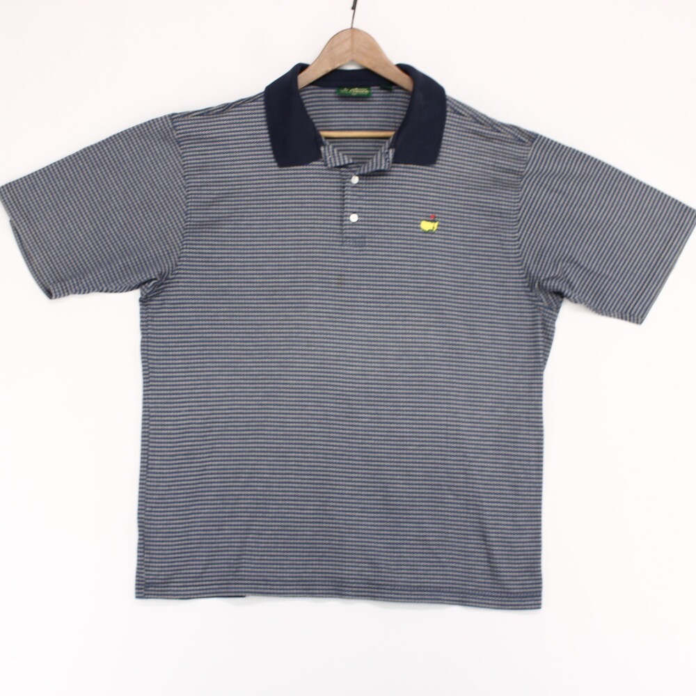Vintage Amen Corner Polo Shirt Mens XXL Blue Stripe Masters Augusta National 90s